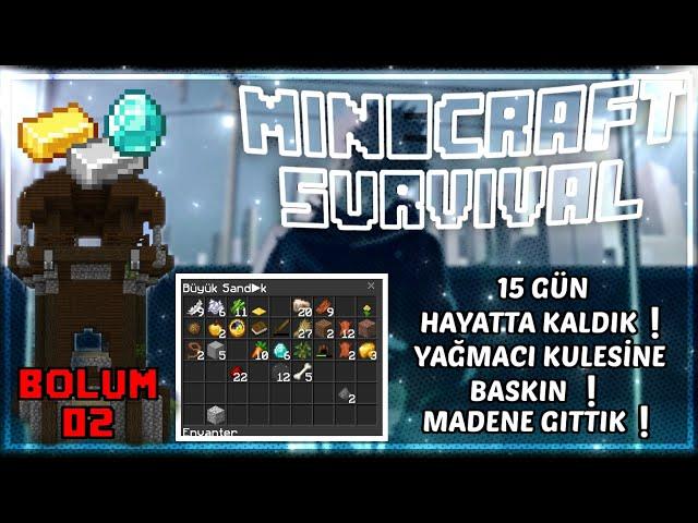 YAĞMACI KARAKOLU'NA BASKIN VE İLK ELMASLAR! | Minecraft Survival | Bölüm 2 w/@Rgeditz311