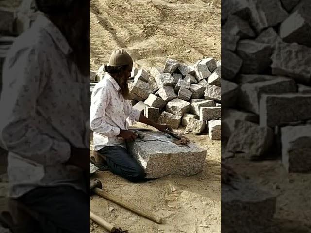 khande making process at mine area.#Khande#mine #Manually cutting #civilsitework Boundary wall