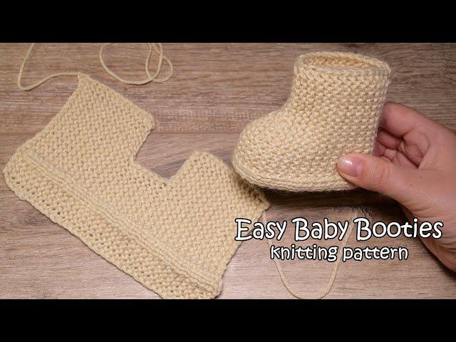 Самые простые пинетки – сапожки спицами  Easy Baby Booties knitting pattern