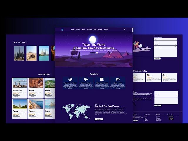 How to Create Responsive Travel Tour Agency Website Using HTML and CSS