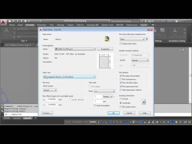 Creating, re sizing and copying layouts in AutoCAD 2015