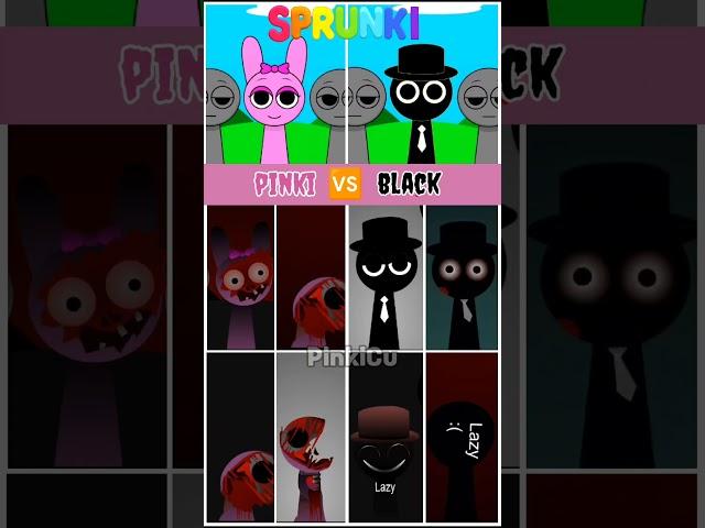 PINKI  BLACK Mixed Phase | Pinki Phase 1 2 3 4 5#sprunki# #pinki #black #sprunkimod