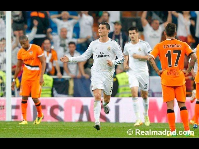 Cristiano Ronaldo's amazing backheel goal against Valencia (English Commentary)