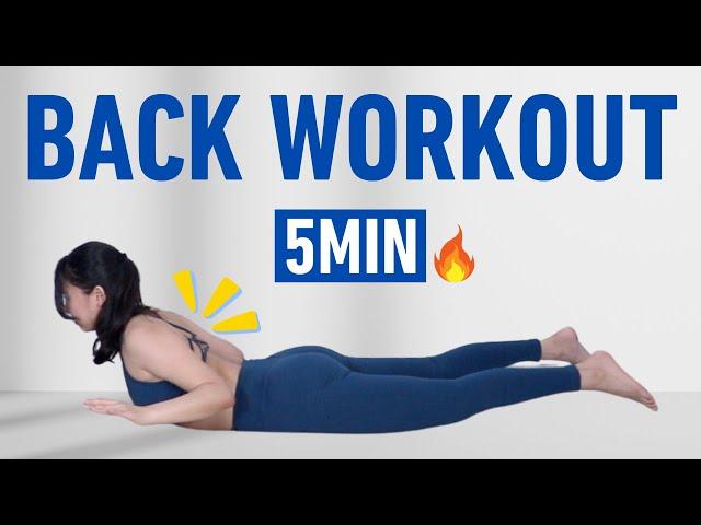 5Min. BACK BURN - Round back , flat back exercises, posterior pelvic tilt correction!