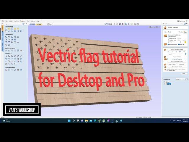 How to create a perfect flag for a CNC using Vcarve Desktop or Vcarve Pro