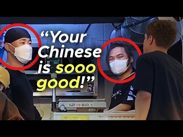 White Guy in Korea SHOCKS Chinese Restaurant Owner with Fluent Chinese