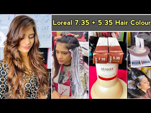 Loreal 7.35 + 5.35 / Mahogany Golden Light Brown hair colour कैसें करे / full practical in Hindi