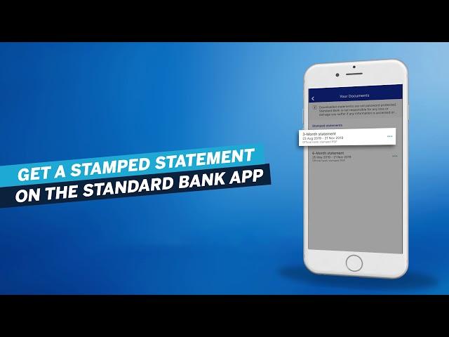 Standard Bank | Business Banking | Self Service |  Get a stamped statement