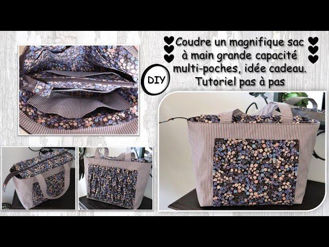 Coudre un sac à main en tissu grande capacité de rangement multi poches idée cadeau Anna couture