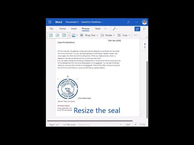 How to Stamp digital company seal on WORD document?