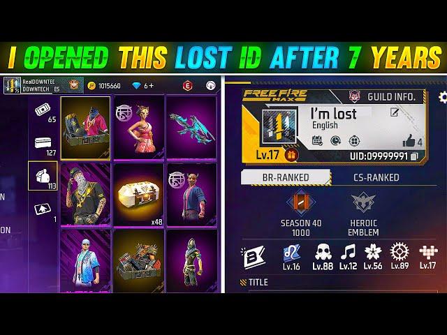 I OPENED THIS LOST ID AFTER 7 YEARS  BUT OLD BUNDLE NOT OPENED YET | Mysterious Fact | FREE FIRE￼ 