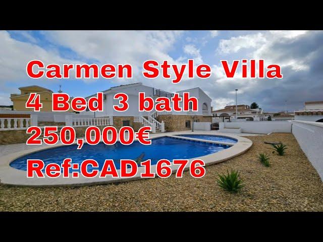 CAD1676  250,000€Carmen Style Villa for sale on Costa Calida near the Spanish port of Mazarron