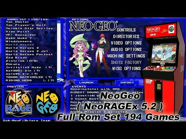 NeoGeo ( NeoRAGEx 5.2 ) Full Rom Set Complete Pack Download