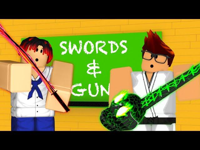 Blox Fruits School: SWORDS and GUNS