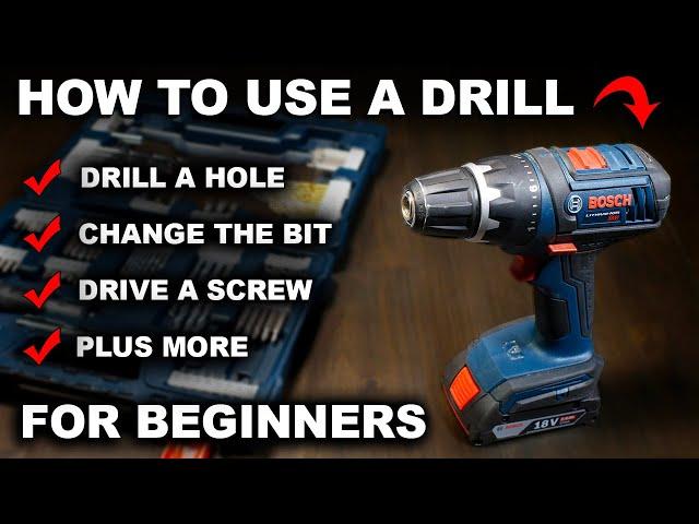 How To Use a Drill For Beginners - Change a bit, make a hole, etc.