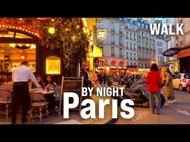 PARIS EVENING WALK with Captions | France Walking Tour [4K/60fps]