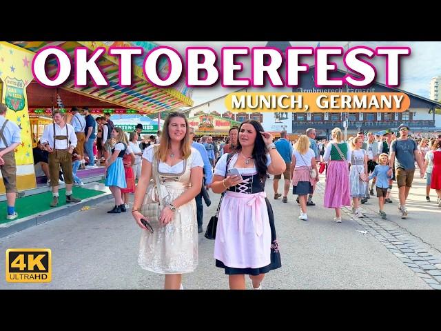 Oktoberfest Munich Walking Tour  World's Largest Beer Festival in 4k/60fps [With Captions]