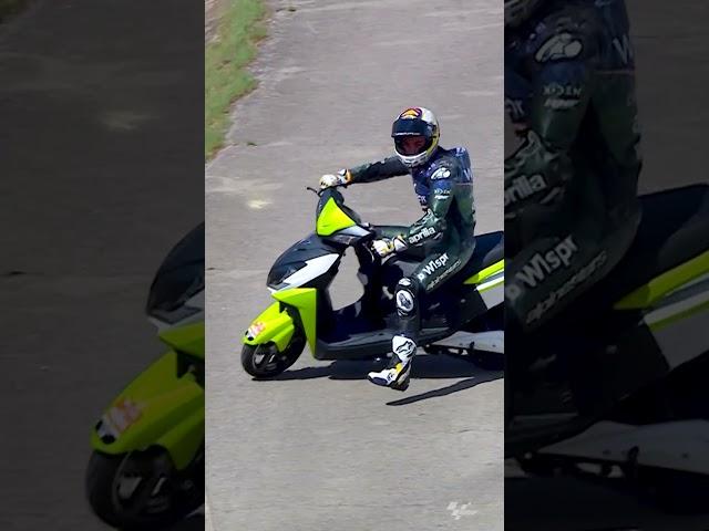 Raul Fernandez hops on a scooter after his Practice crash!  | 2023 #CatalanGP