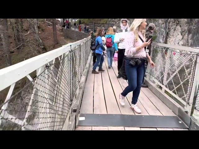 Walking across the Marienbrucke bridge near Neuschwanstein Castle