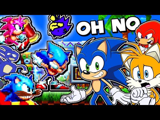  TOO MANY SONICS!! - Sonic, Tails & Knuckles Play "Sonic Mania & Sonic PLUS SONIC" MOD!!