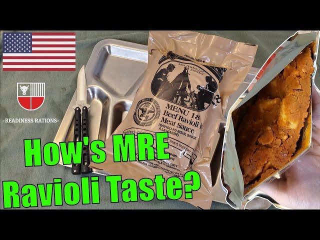 US Military MRE Review (Cold) BEEF RAVIOLI Taste Test 2015 | Menu 18 Meal Ready to Eat LOOKS GROSS