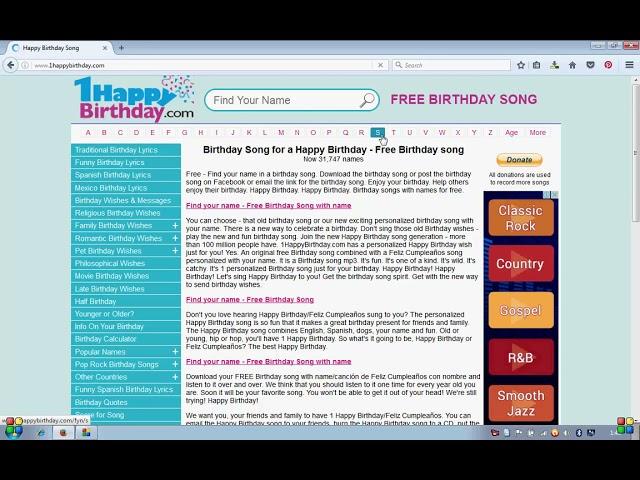 how to make Happy Birthday Song in English  www.1happybirthday.com