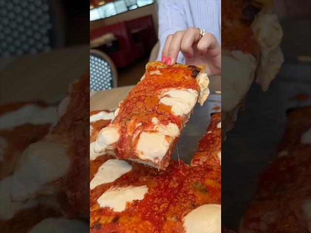 STUFFED CRUST BURRATA SICILIAN PIZZA from Marinara Pizza NYC!  So good. #DEVOURPOWER