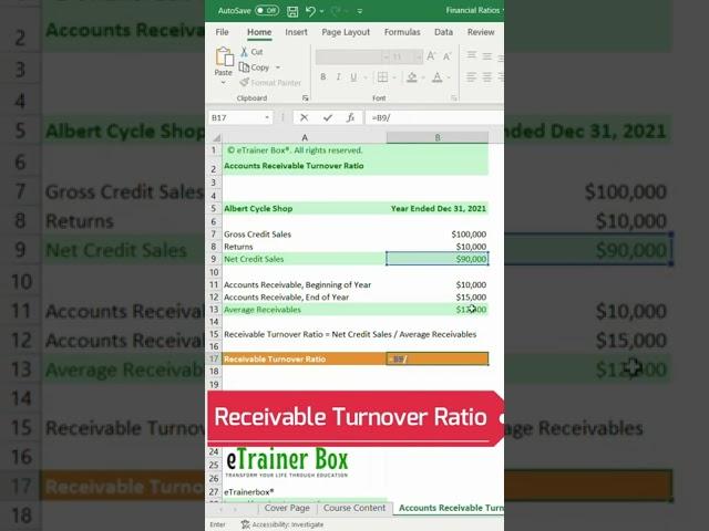 Financial Ratio: How to Calculate Receivable Turnover Ratio?