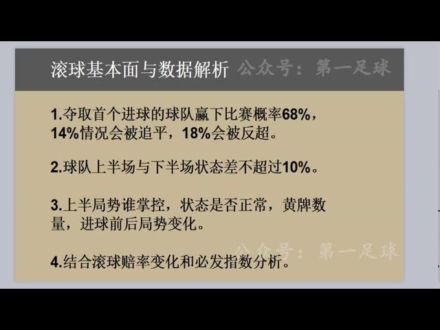 【博彩教学】滚球基本面与数据分析