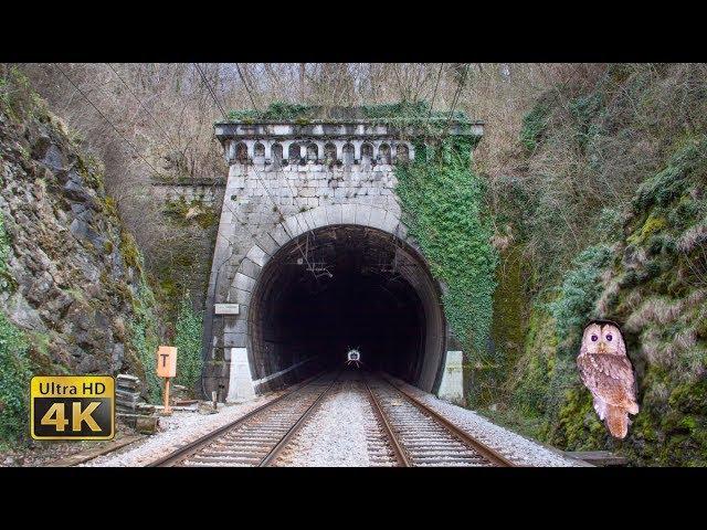 Rail traffic in Slovenia - Tunnels part Gornje Lezece - Tunnel owl [4K]