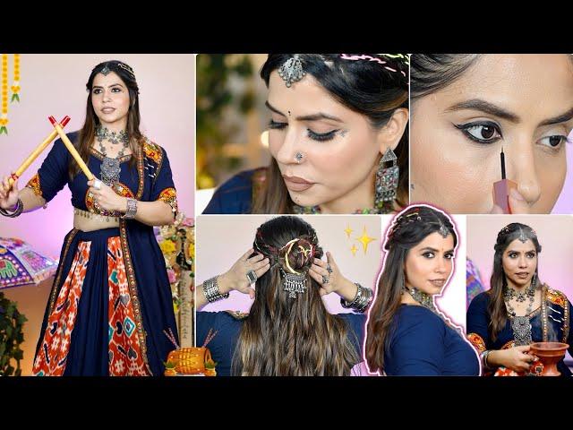 Easy & Glam Long-lasting Makeup Tutorial for *NAVRATRI* 2024  Get Sweat-proof Makeup in 10 min