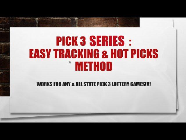 PREDICT & WIN PICK 3 IN ANY STATE - EASY LOTTERY STRATEGIES - PICK 3 SEQUENCE (SERIES) TRACKING