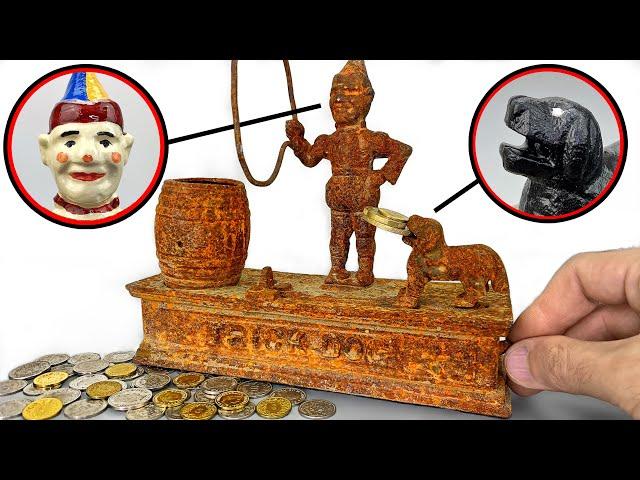 Rusty Trick Dog Mechanical Coin Bank Restoration - A Funny Way to Save Money