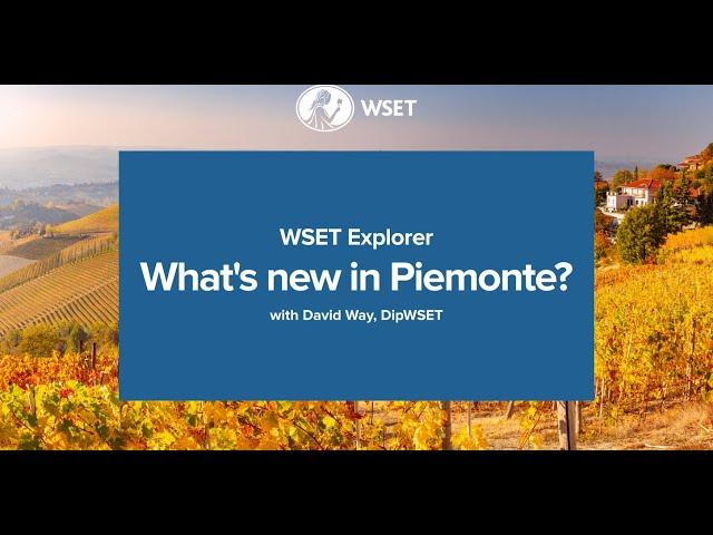 WSET Explorer - What's new in Piemonte?