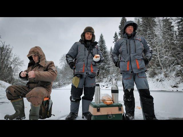 FISHING ON THE FIRST ICE. ALMOST CRUSHED OUR PANTS TWICE!