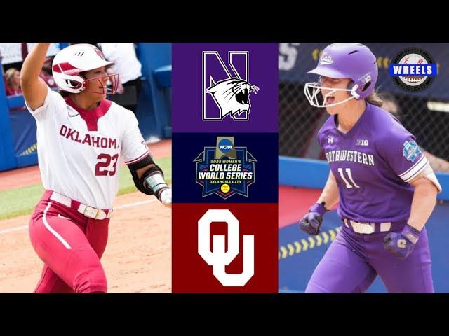 #9 Northwestern vs #1 Oklahoma Highlights | WCWS Opening Round | 2022 College Softball Highlights