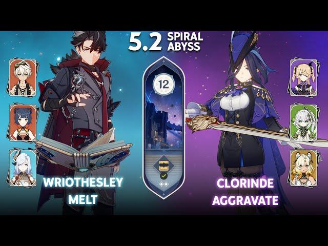 C0 Clorinde Aggravate & C0 Wriothesley Melt | Spiral Abyss Floor 12 | Genshin Impact 5.1