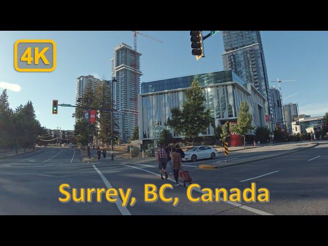 Driving in Downtown Surrey, British Columbia, Canada - 4K60fps