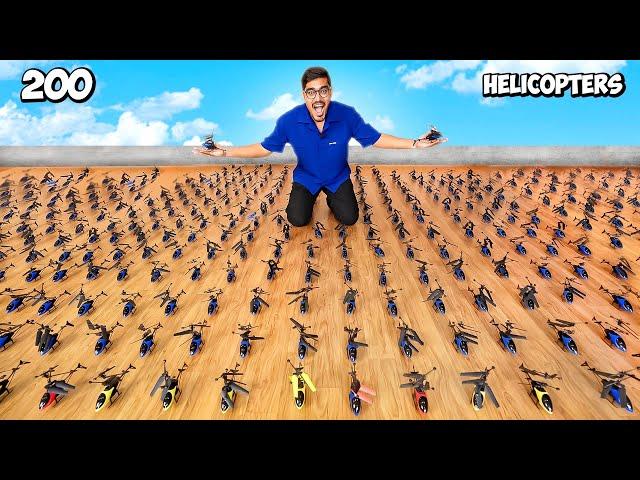 We Fly 200 RC Helicopters Worth ₹100000- आसमान में खलबली मच गई | Crazy Experiment