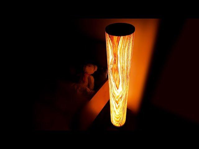 DIY  LED wood lamp / How to make a designer lamp from venir DIY