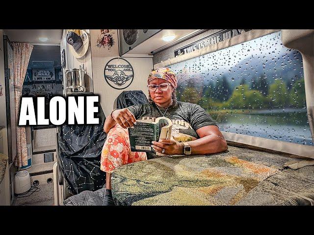 Rainy day alone (my first week solo living in my camper van) - RV LIFE