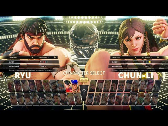 Street Fighter V: Champion Edition All Characters All DLCs Costumes Intro + All Stage