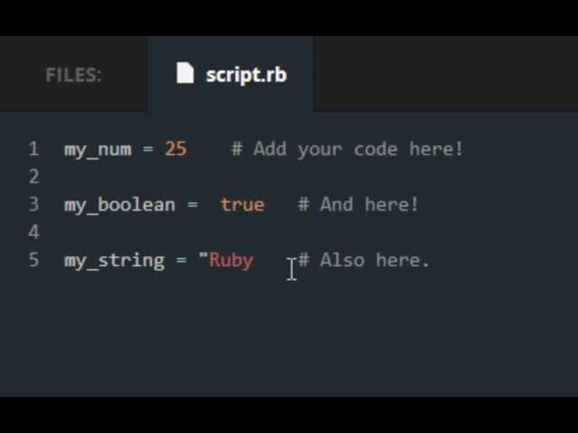 Codecademy: Ruby Lessons- 1- Data Types