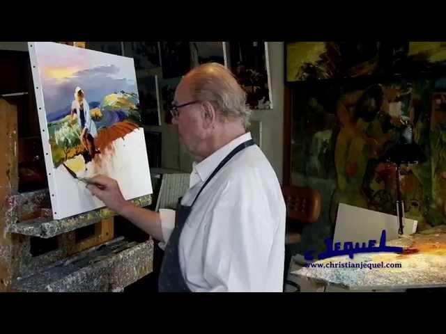 01-Demonstration of knife painting by Christian Jequel: "Harvest"