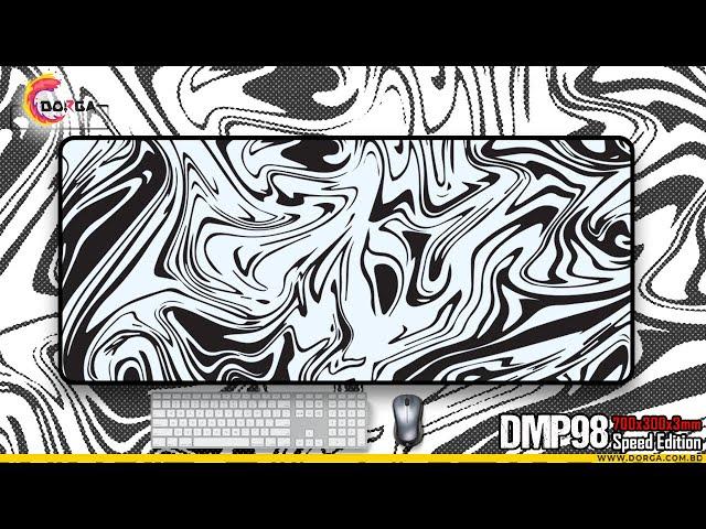 Abstract Black & White dmp98 Extended Rubber Cloth Custom Design Speed Edition Gaming Mousepad