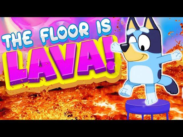 The Floor Is Lava - Bluey Christmas Brain Break - Freeze Dance - Just Dance - Danny Go!