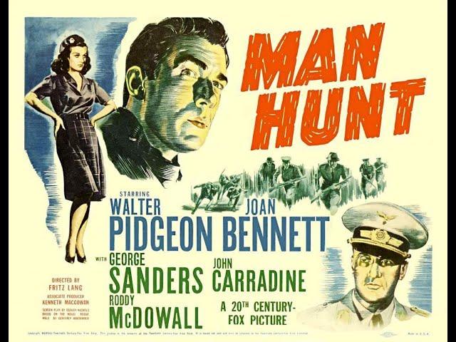 Walter Pidgeon, Joan Bennett in Fritz Lang's "Man Hunt" (1941) -feat. John Carradine, Roddy McDowall