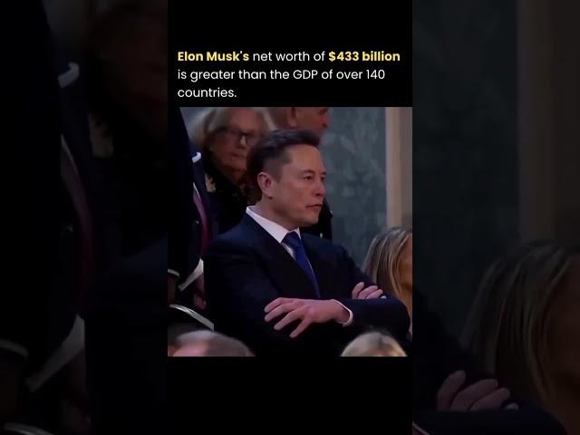 Elon Musk's net worth of $433 billion is greater than the GDP of over 140 countries #reel #trending