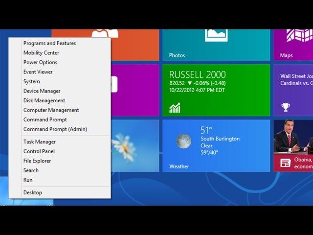 Windows 8 - Beginners Guide Part 2 - Quick Access Menu [Tutorial]