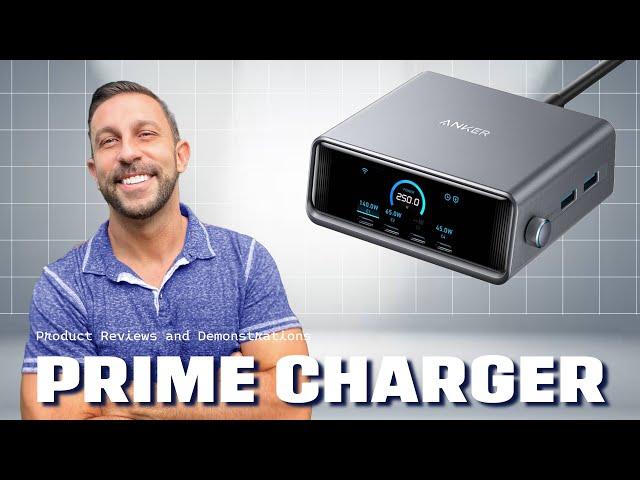 Anker Prime Charger, 250W GaN Prime USB C Charging Station, Ultra-Fast 6-Port, 2.26" LCD Display